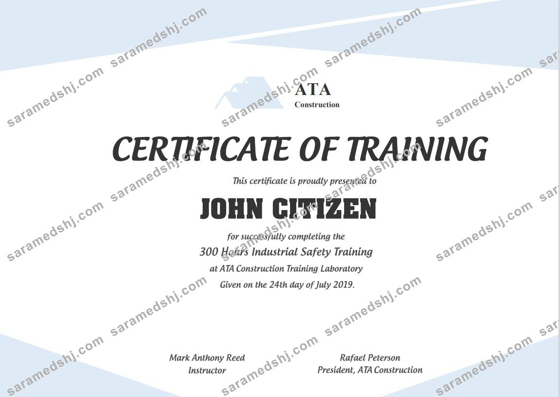 USA Safety Training cert